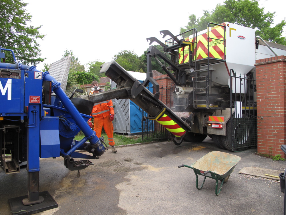 Loading the concrete pump