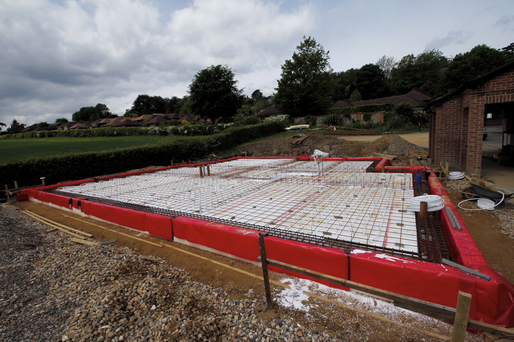 Steel mesh over insulation