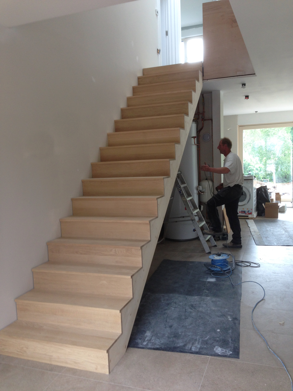 Fixing stair in place