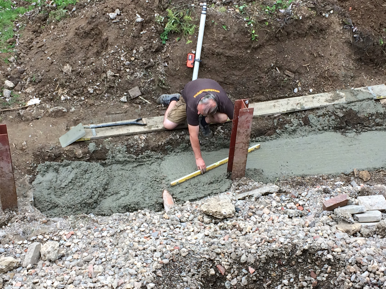 Retaining wall footings