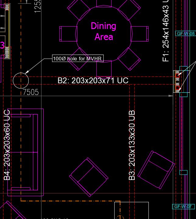 CAD drawing showing steel