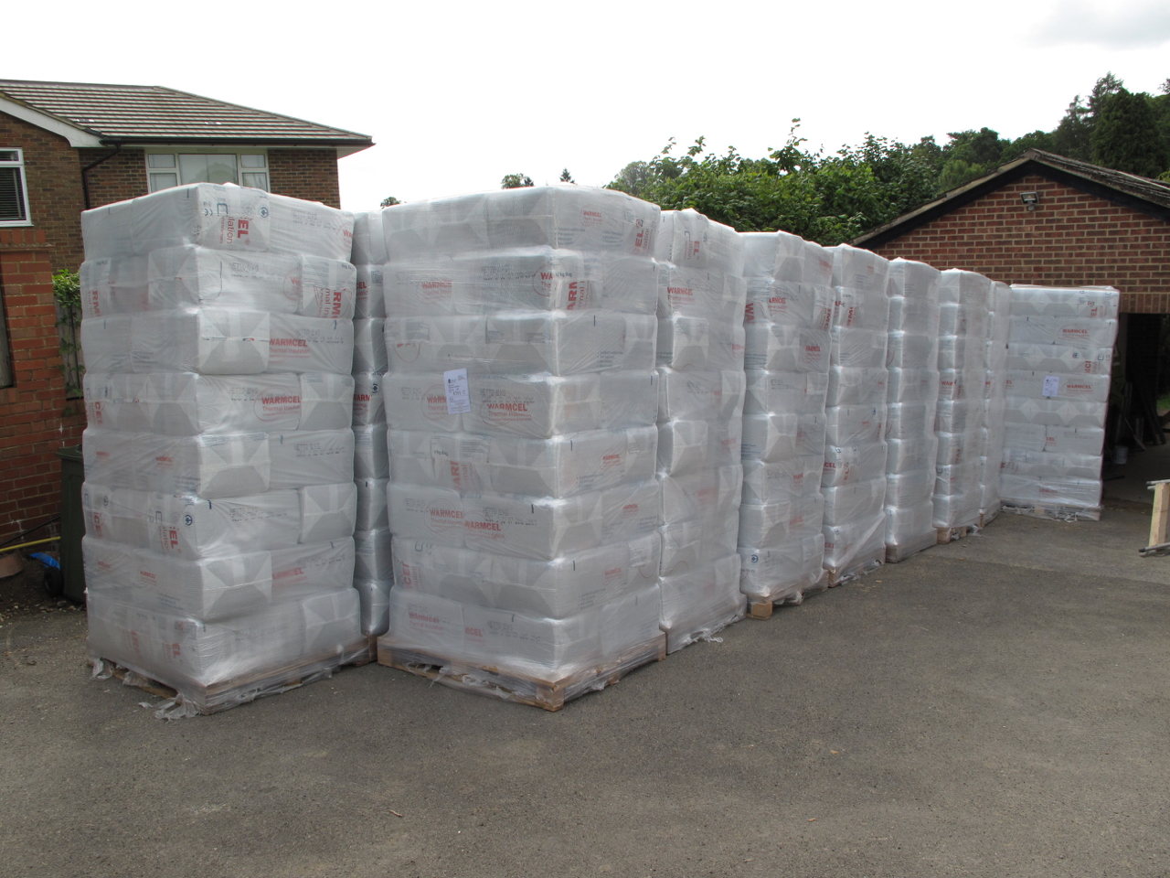 Warmcell insulation arrives on site