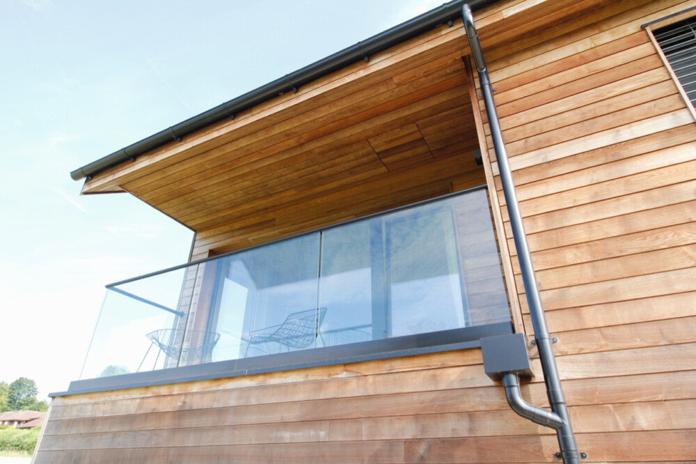 Glazed balcony close up