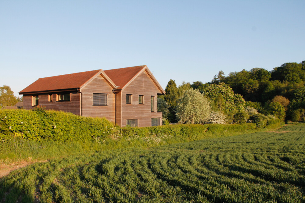 West elevation from field